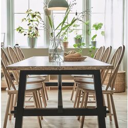 Masa Ikea Skogsta 235x100cm (Acacia/Negru) Thumb