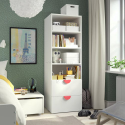 Стеллаж Ikea Smastad/Platsa 2 ящика/гладкий фасад 60x57x181 (Белый)