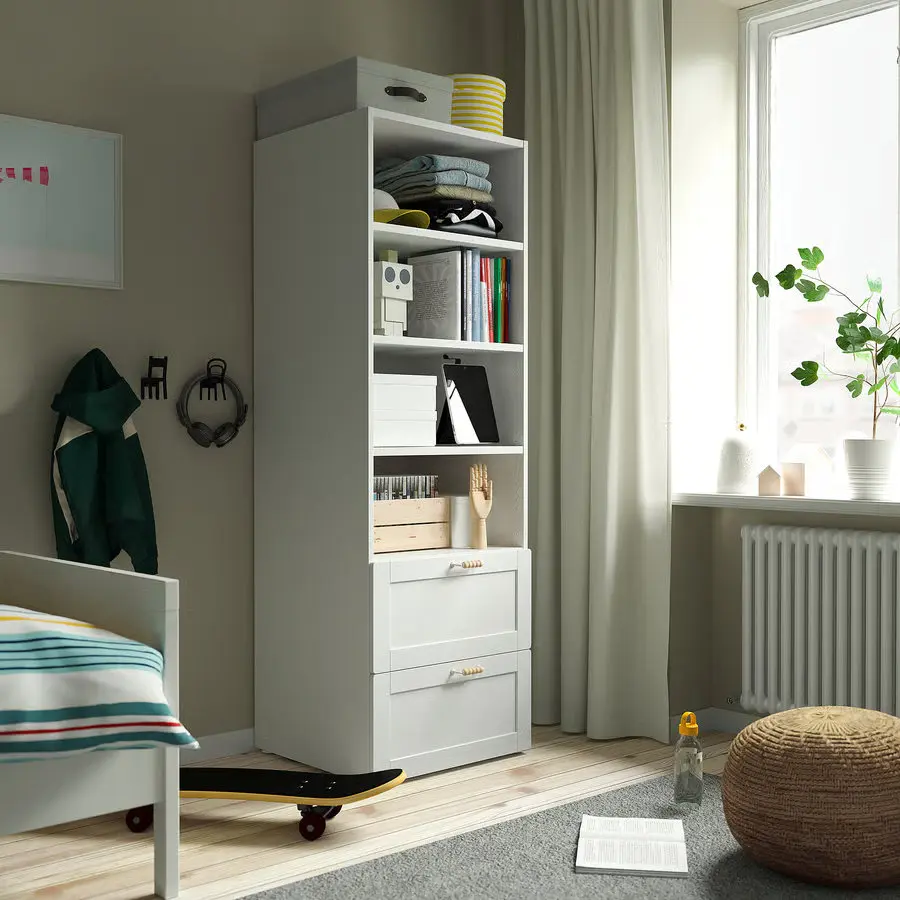 Стеллаж Ikea Smastad/Platsa 2 ящика 60x57x181 (Белый)