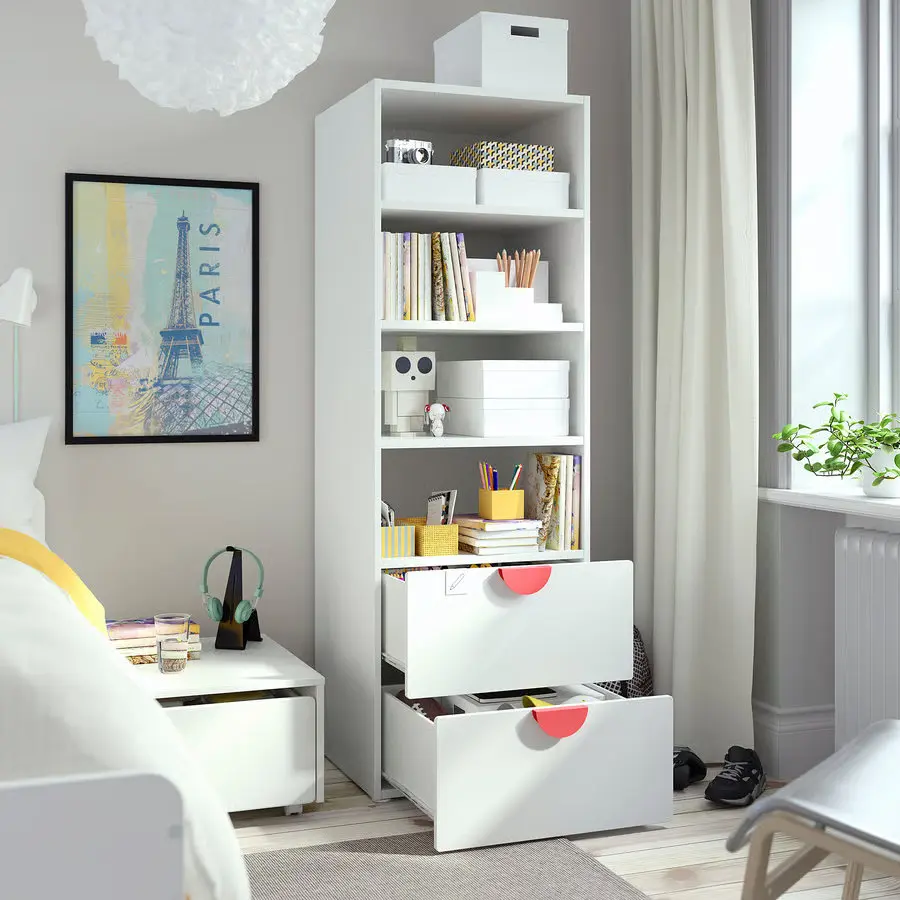 Стеллаж Ikea Smastad/Platsa 2 ящика 60x57x181 (Белый) - 4