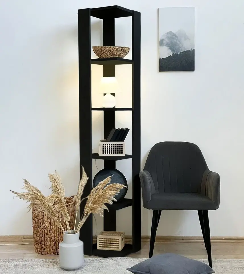 Стеллаж угловой Fabrik Home Henry (Ясень Чёрный)