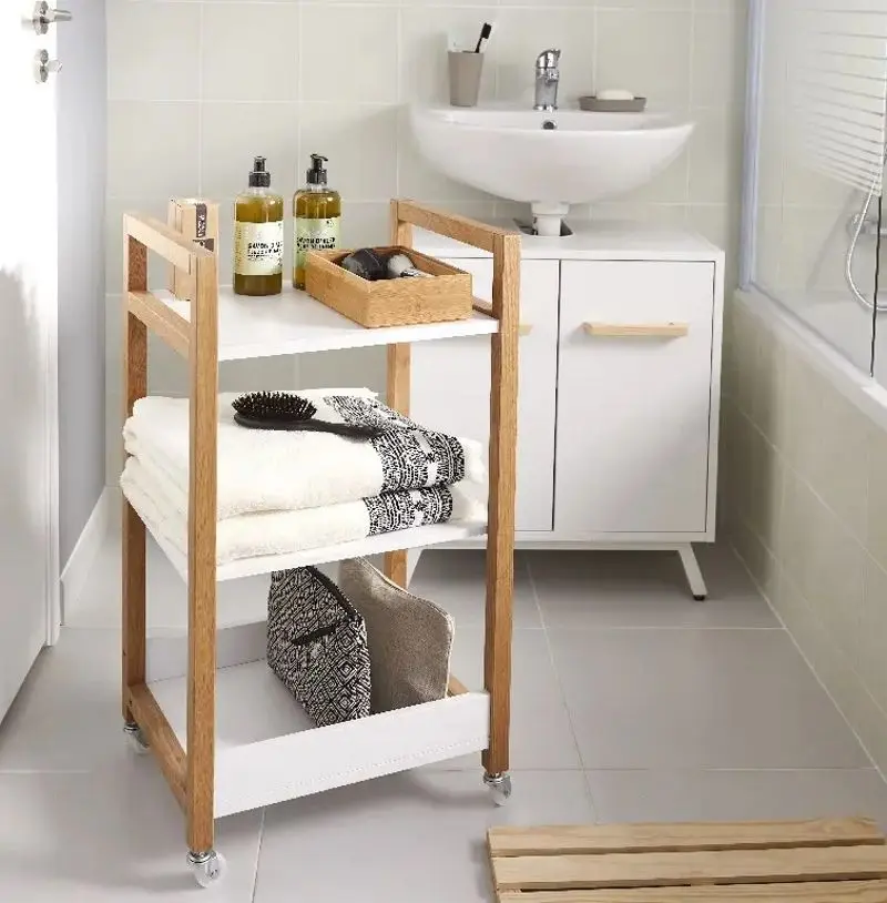 Etajera GoodHome Nantua 44.5x80x36 (White/Wood)