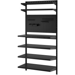 Стеллаж-органайзер Ikea Bror с панелью 88x30/45x180 (Черный)