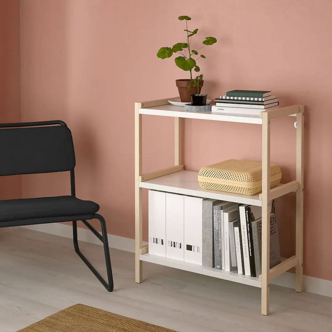 Стеллаж Ikea Ekenbben 70x34x86 (Тополь/Белый)