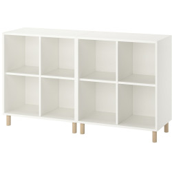 Стеллаж Ikea Eket на ножках/дерево 140x35x80 (Белый) Thumb