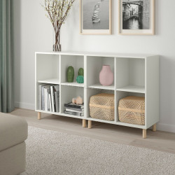 Стеллаж Ikea Eket на ножках/дерево 140x35x80 (Белый)
