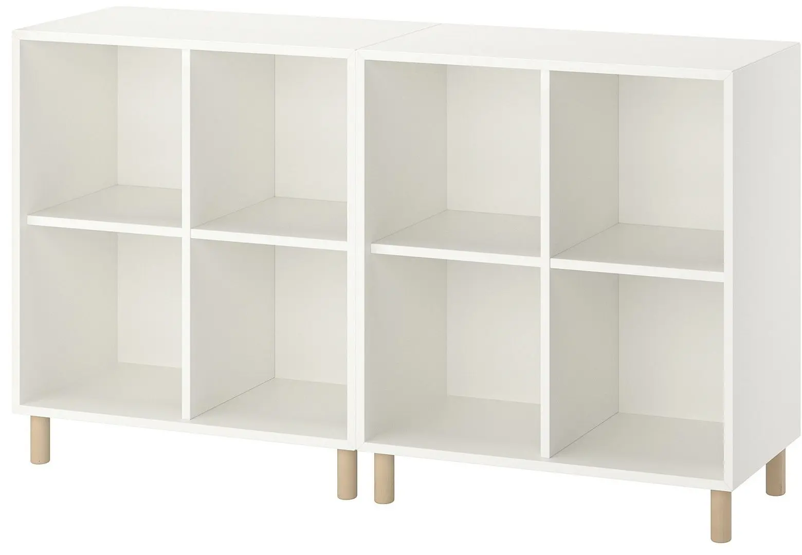 Стеллаж Ikea Eket на ножках/дерево 140x35x80 (Белый) - 2