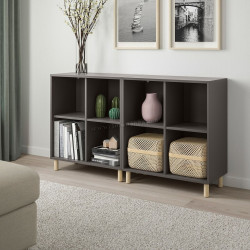 Стеллаж Ikea Eket на ножках/дерево 140x35x80 (Темно-серый)
