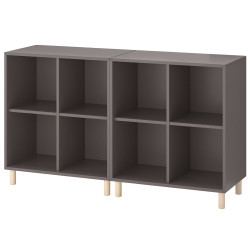 Стеллаж Ikea Eket на ножках/дерево 140x35x80 (Темно-серый) Thumb