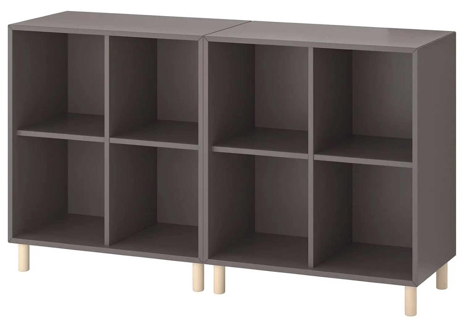 Стеллаж Ikea Eket на ножках/дерево 140x35x80 (Темно-серый) - 2