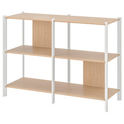 Etajera Ikea Jattesta 120x85 (Alb/Bambus Deschis) Thumb