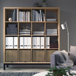 Стеллаж Ikea Kallax 147x164 (Под Беленый Дуб/Черный)