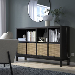 Стеллаж Ikea Kallax 147x94 (Черно-коричневый/Черный)