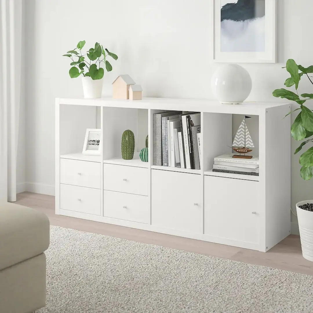 Стеллаж Ikea Kallax 4 вставки 77x147 (Белый)