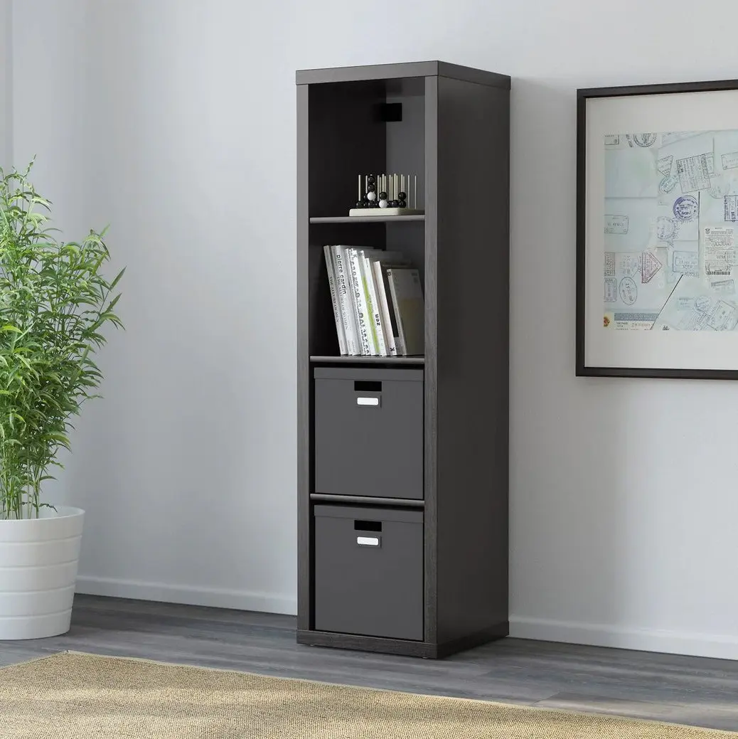 Стеллаж Ikea Kallax 42x147 (Черно-коричневый)