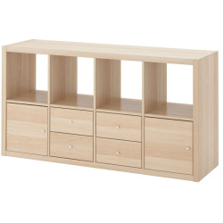 Стеллаж Ikea Kallax с 4 вставками 147x77 (Состаренный дуб) Thumb