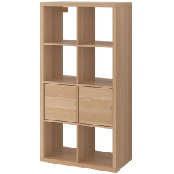 Стеллаж Ikea Kallax с дверцами 147x77 (Состаренный дуб) Thumb