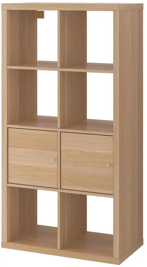 Стеллаж Ikea Kallax с дверцами 147x77 (Состаренный дуб) - 2