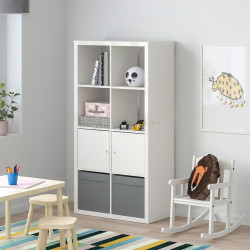 Etajera Ikea Kallax cu usi 77x147 (Lucios alb)