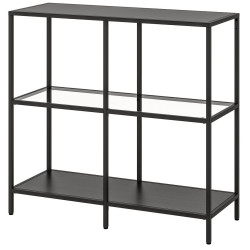 Etajera Ikea Vittsjo sticla 100x93 (Negru-maro) Thumb