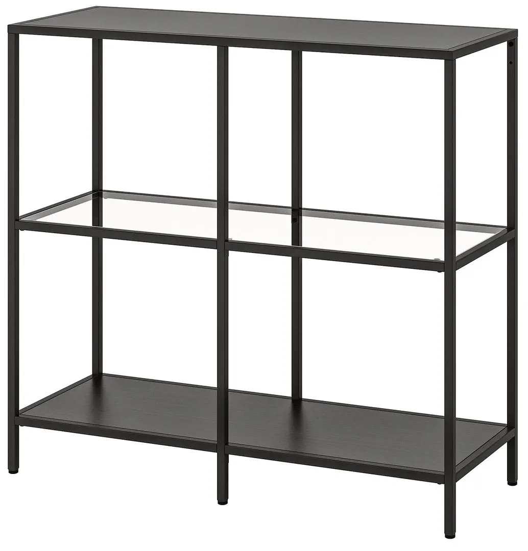 Etajera Ikea Vittsjo sticla 100x93 (Negru-maro) - 2