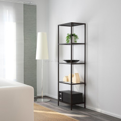 Etajera Ikea Vittsjo sticla 51x175 (Negru-maro)