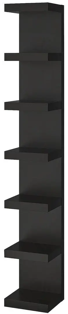 Стеллаж навесной Ikea Lack 30x190 (Черно-Коричневый) - 2
