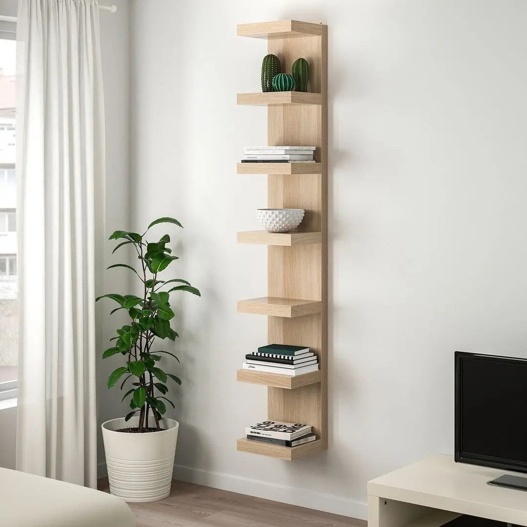 Стеллаж навесной Ikea Lack 30x190 (Состаренный дуб)
