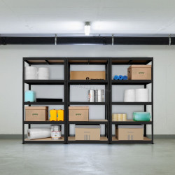 Стеллаж SDGroup Strategic тройной 5 полок 200x300x50 (Black/Brown)