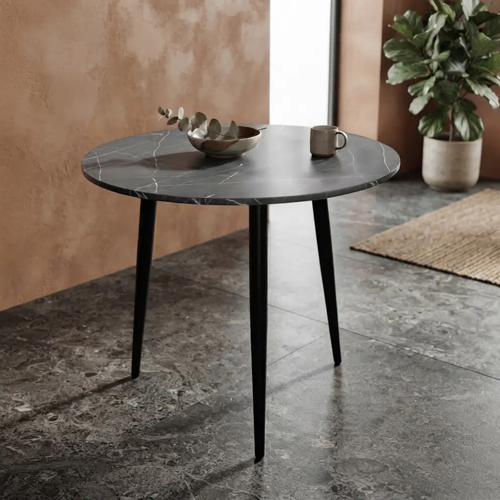 Masa Evelin DT-404-6B (Black Marble/Black)