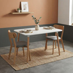 Стол Evelin DT-405-1WO (White/Natural)
