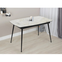 Стол раскладной Magnusplus Yense 125/165x80 Mola (Grey Marble/Black)