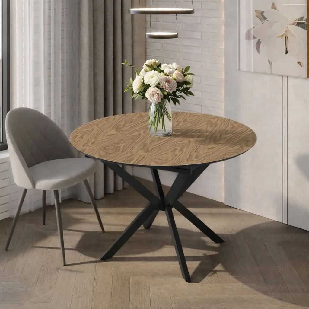Стол раскладной Magnusplus Diano 110/145x110 Zivre (Wood/Black)