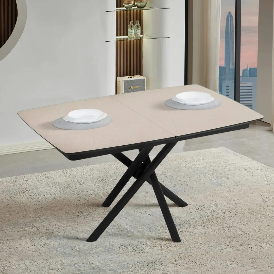 Masa extensibila Magnusplus Katrin 138/178x90 Anemon (Beige/Black)