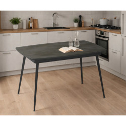 Стол раскладной Magnusplus Yense 125/165x80 Irony (Dark Grey/Black)
