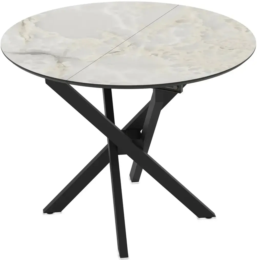 Masa extensibila Magnusplus Ruta 96/126x96 Mola (Grey Marble/Black) - 2