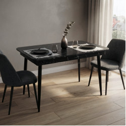 Стол раскладной Evelin DT-431-3R B (Black Marble/Black)