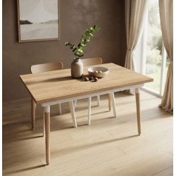 Стол раскладной Evelin DT-433-4WO (Natural/White)