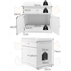 Casuta pentru pisici Costway PV10009WH (White) Thumb