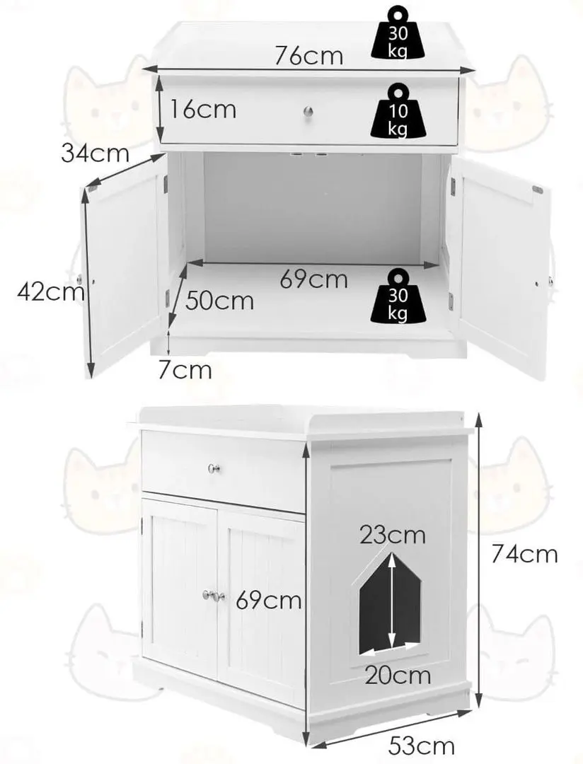 Casuta pentru pisici Costway PV10009WH (White) - 5