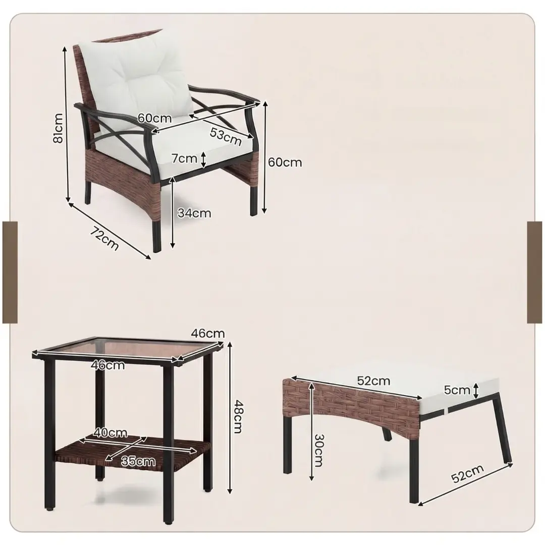 Комплект садовой мебели Costway NP11576MS (Beige) - 4