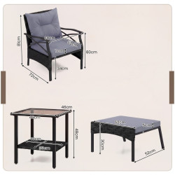 Комплект садовой мебели Costway NP11576GR (Grey) Thumb