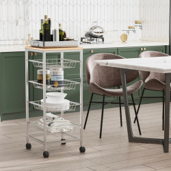 Этажерка Homcom 801-056 (Silver/Natural)