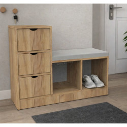 Tumba-bancheta pentru incaltaminte МЛ-Мебель ML-7 (Golden Oak/Beige)