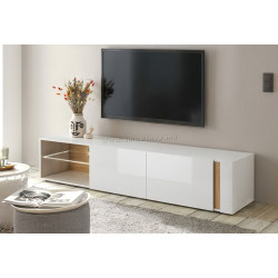Тумба РТВ Tempo Kondela City 187 (White/Grandson Oak/White Gloss)