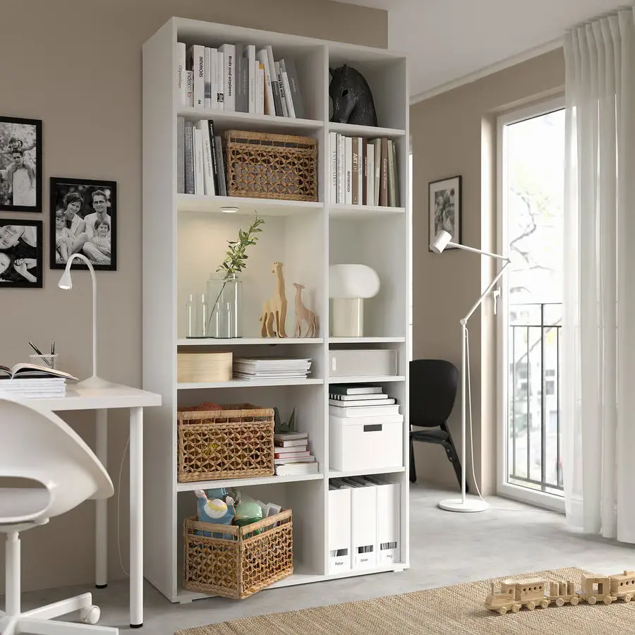 Стеллаж Ikea Vihals 10 полок 95x37x200 (Белый)
