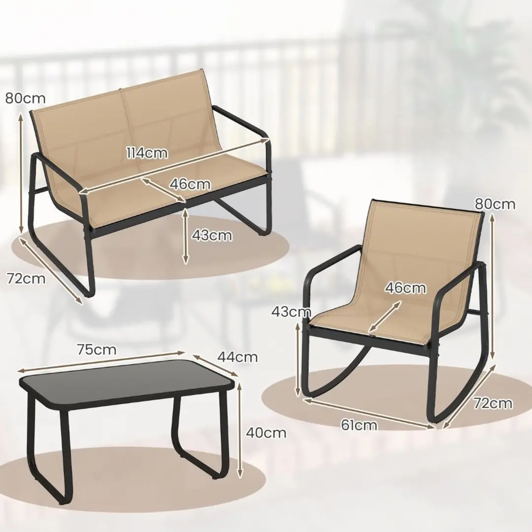 Комплект садовой мебели Costway NP12225CF (Brown) - 4