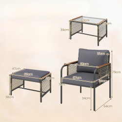 Set mobilier de gradina Costway NP12885GR (Grey) Thumb