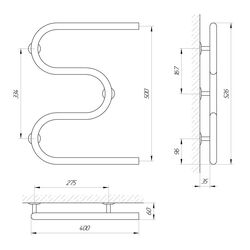 Полотенцесушитель Laris Zmeevik 25 PC3 400x500 (Chrome) Thumb