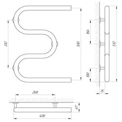 Полотенцесушитель Laris Zmeevik 32 PC3 400x500 (Chrome) Thumb